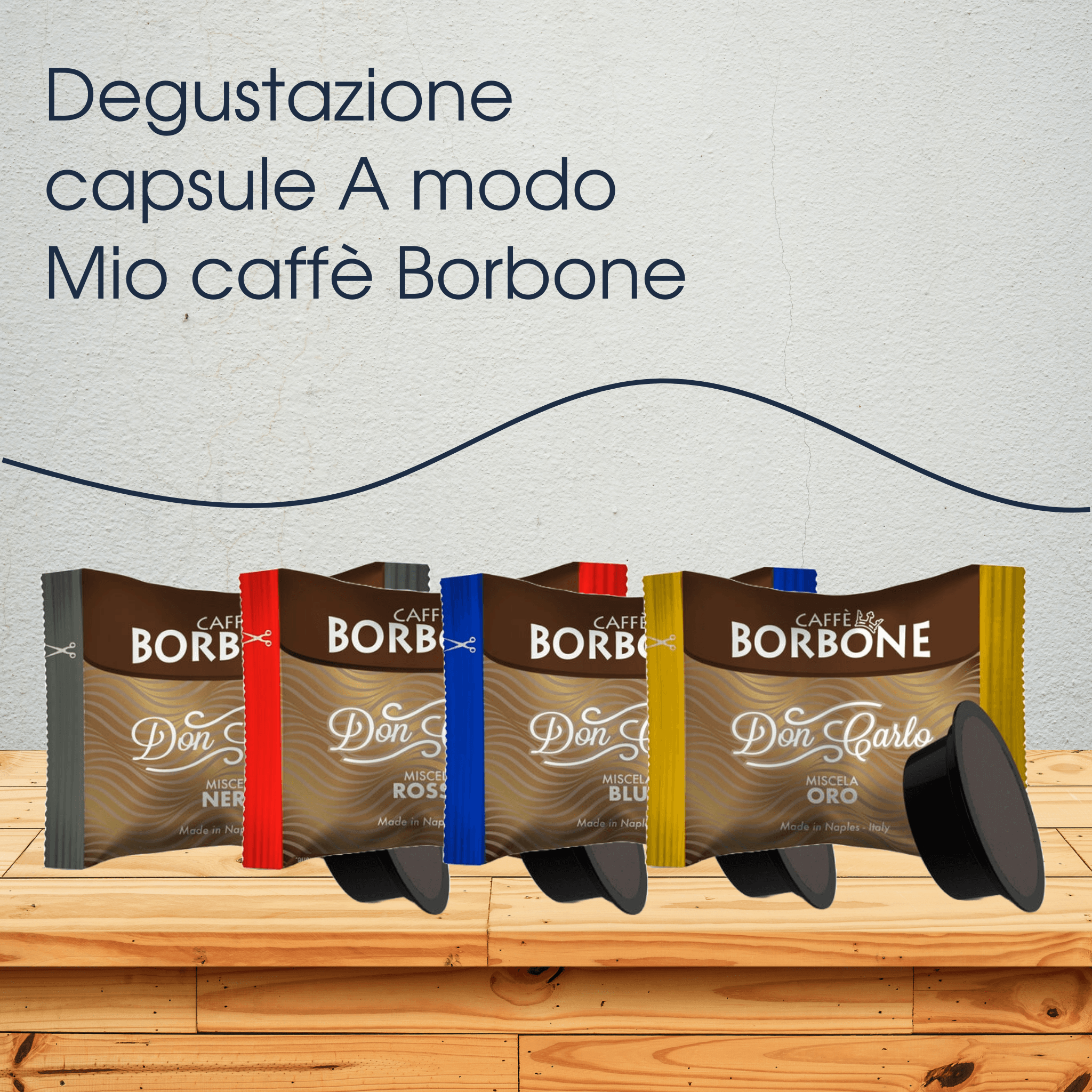 Kit degustazione caffè Borbone in capsule compatibili A modo mio 200 pz