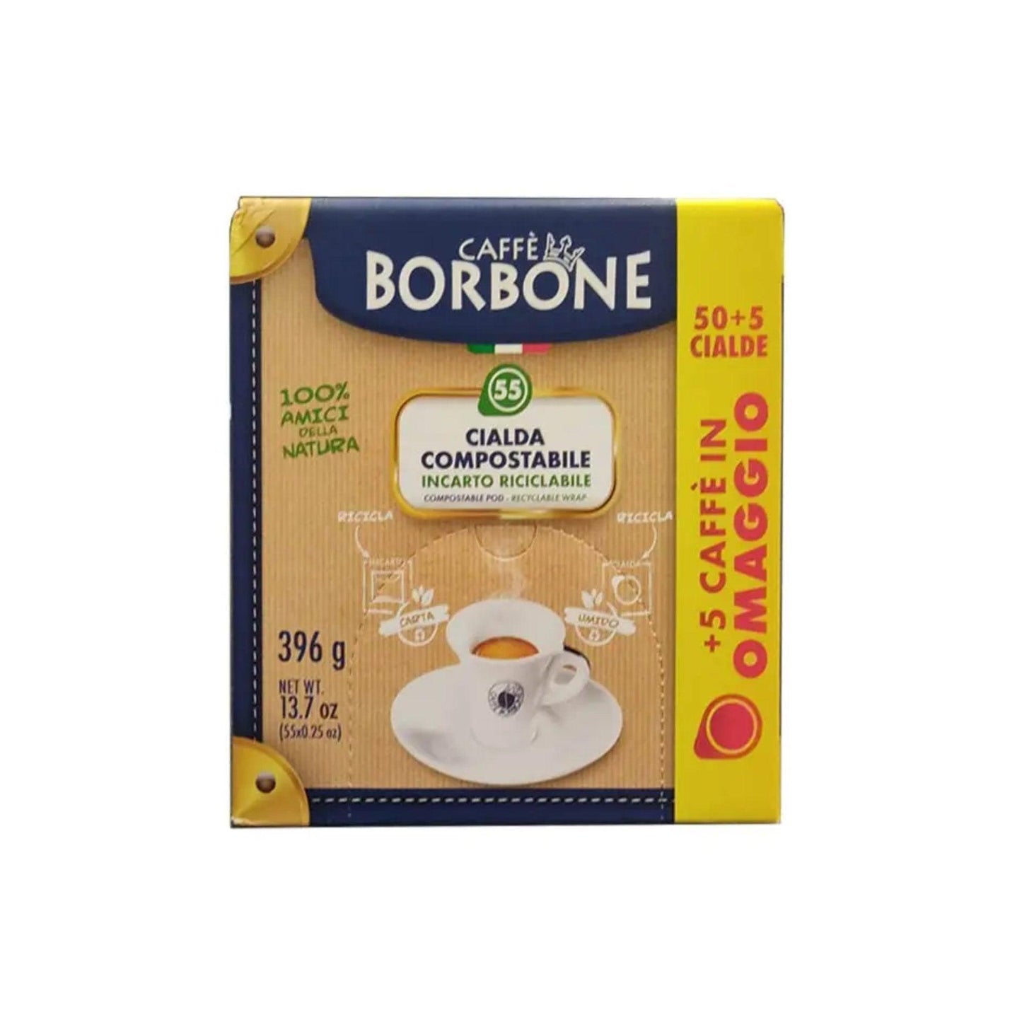 Caffè Borbone cialde 50+5 nera - Il Caffeario 1996