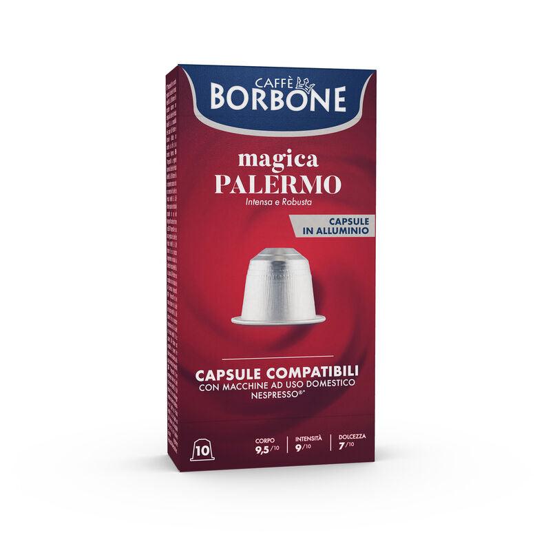 Capsule in alluminio Borbone Compatibili con macchine ad uso domestico Nespresso Miscela magica Palermo