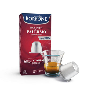 Capsule in alluminio Borbone Compatibili con macchine ad uso domestico Nespresso Miscela magica Palermo