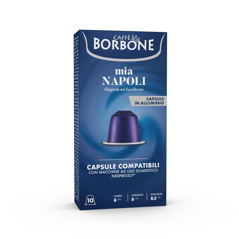 Capsule in alluminio Borbone Compatibili con macchine ad uso domestico Nespresso Miscela mia Napoli