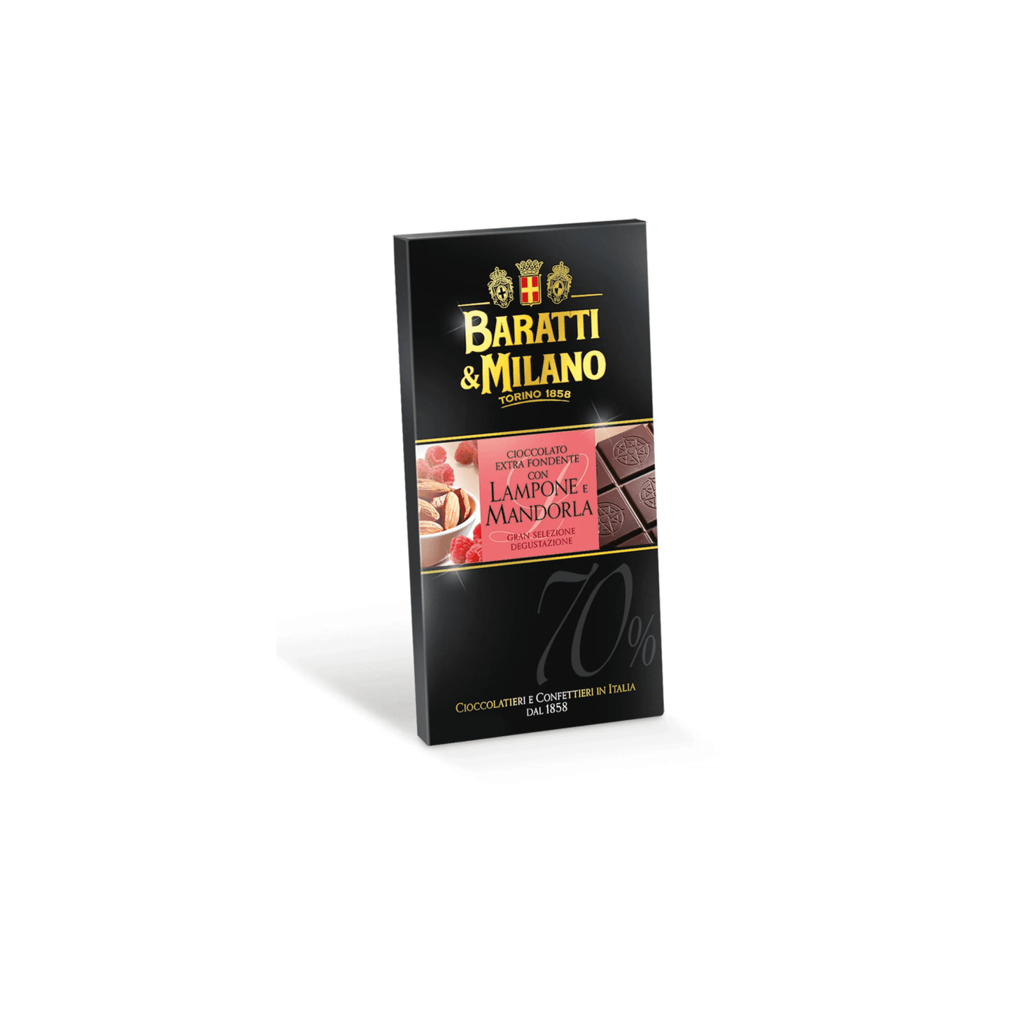 Baratti & Milano Tavoletta Extra Fondente 70% Lampone E Mandorle 75g